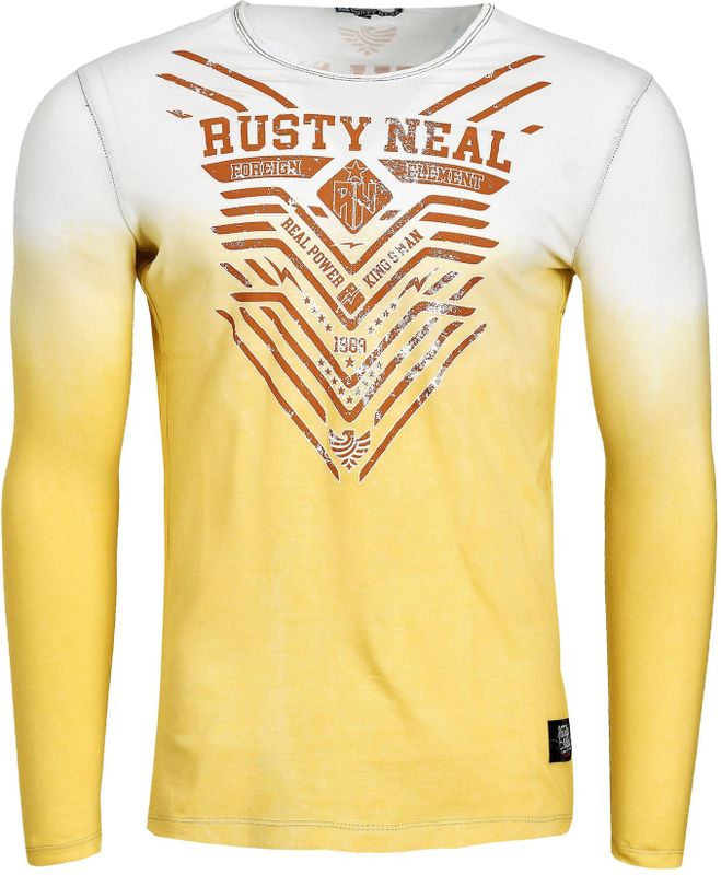 Rusty Neal - Lang Shirt - Gewassen - Slim Fit - 100% Katoen