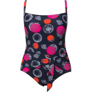 Ulla Popken Badpak  marine / fuchsia / grenadine / wit
