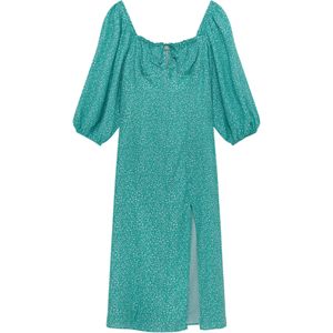 Pull&Bear Jurk  lichtgrijs / smaragd