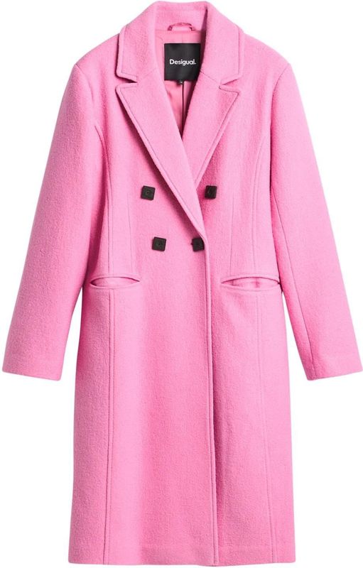 Jassen - Lange Gekruiste Jas - Multicolor - Met Knopen en Rits