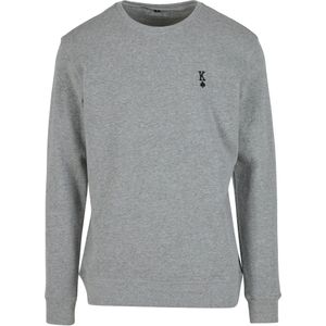 Mister Tee Sweatshirt 'King Sign EMB Light Crew'  grijs gemêleerd / zwart