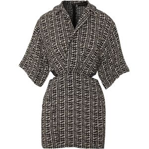 Dorothy Perkins Petite Jurk 'Ikat'  beige / zwart