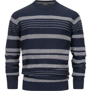 INDICODE JEANS Trui 'Scott'  nachtblauw / wit