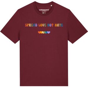 Watapparel Shirt 'Spread Love not Hate'  gemengde kleuren / bordeaux