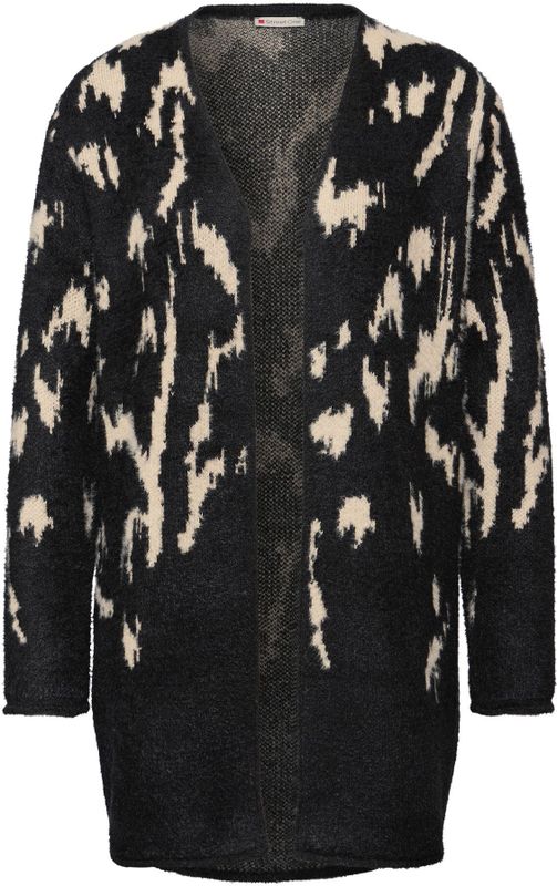 Street One Dames Zacht jacquard vest in Grijs, in size: 34