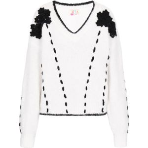 IZIA Oversized trui  zwart / offwhite