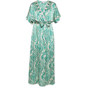 IZIA Jurk  beige / lichtblauw / groen / pink