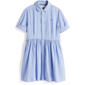 TOMMY HILFIGER - Jurk - Blauw/Wit - Gestreept - Katoen