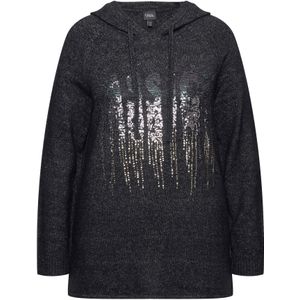 Ulla Popken Trui  zwart / black denim / zilver