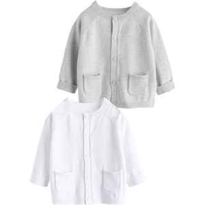 Next Gebreid vest  grijs / wit