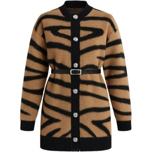 MODAMIHRAM Gebreid vest  lichtbruin / zwart