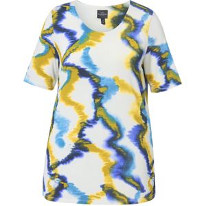 Ulla Popken Shirt  marine / azuur / safraan / wit