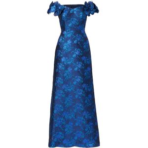 Adrianna Papell Avondjurk 'Floral Jacquard Gown'  blauw