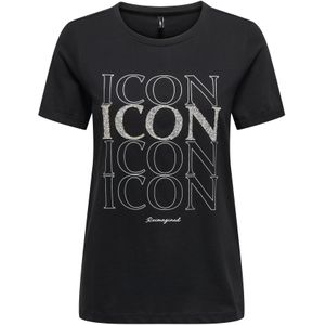 ONLY Shirt  zwart / zilver / wit