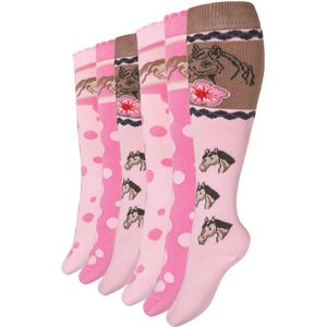 Cotton Prime Sokken  lichtbruin / pink / rosa / zwart