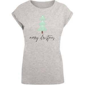 F4NT4STIC Shirt 'Merry Christmas Weihnachten'  bruin / grijs gemêleerd / groen / zwart