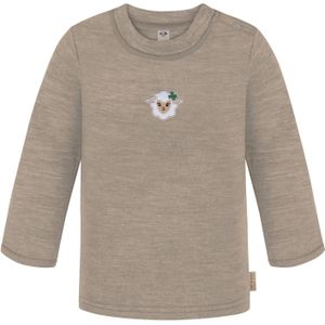 normani Shirt 'Taupo'  donkerbeige / pink / zwart / wit