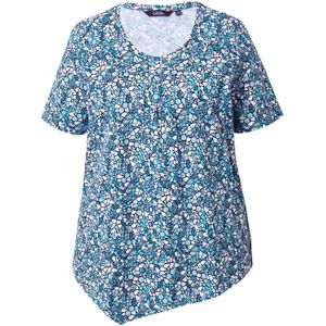 Ulla Popken Shirt  azuur / royal blue/koningsblauw / lichtblauw / offwhite