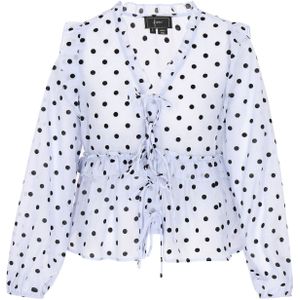 faina Blouse 'Fashion Look'  lichtblauw / zwart