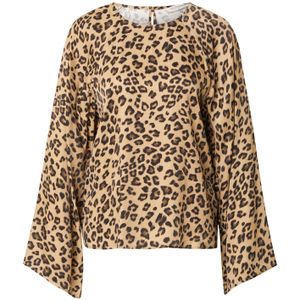 MSCH COPENHAGEN Blouse 'Rikkeloa'  cappuccino / donkerbruin / zwart