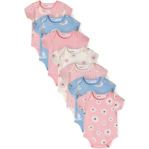 MINOTI Rompertje/body  blauw / lichtroze / natuurwit
