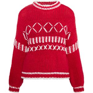 IZIA Trui 'Hoona'  rood / wit