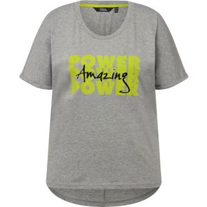 Ulla Popken Shirt  geel / lichtgrijs / zwart