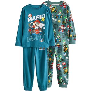 Next - Nachtkledij - Blauw - Groen - Rood - Wit - 2-delig - Lang/maxi