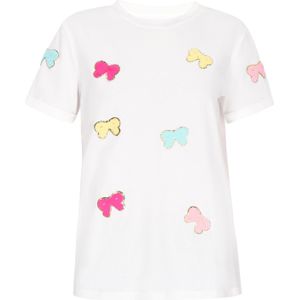 swirly Shirt  turquoise / lichtgeel / pink / wit