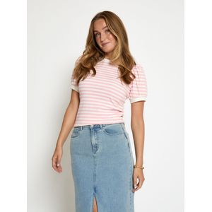 minus Shirt 'Johanna'  lichtroze / wit