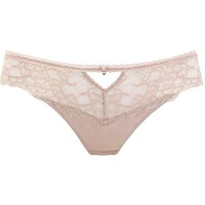 Lascana - String Alana - Zand - Bloemige Kant - Hoog Zijdepercentage