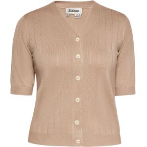 Sidona Gebreid vest  lichtbruin