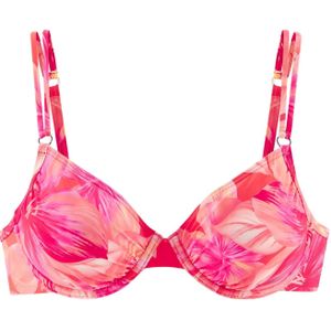 Look - Gedessineerd - Bikinitop - Perzik - Recycling-Polyamide