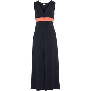 Zomerjurk - Marine/Koraal - V-hals - Mouwloos - Ruimvallend