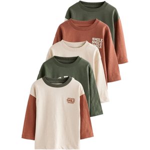 Next Shirt  beige / cognac / donkergroen