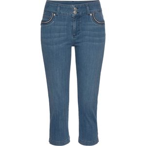 Lascana - Capri - Jeans - Blue-washed - Elastisch, Katoen, 7/8-model