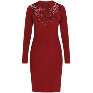 faina Gebreide jurk  bourgogne