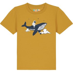 watabout.kids Shirt 'Spacewhale'  navy / oker / wit