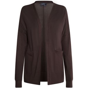 usha BLACK LABEL Gebreid vest 'Nowles'  donkerbruin