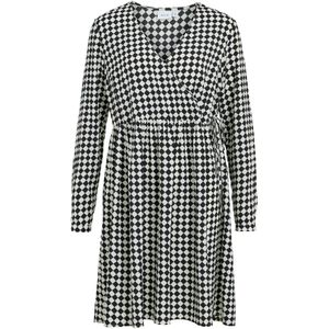 VILA Jurk 'HIGH CHECKS'  zwart / wit