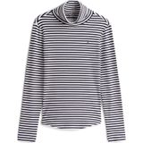 TOMMY HILFIGER - Shirt - Navy/Wit - Slanke Pasvorm - Lange Mouw