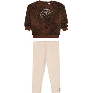 Nike Sportswear Set 'SWOOSH'  beige gemêleerd / bruin / zwart / wit