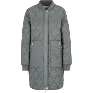 Covered - Tussenmantel - Basaltgrijs - Gewatteerde Jas - Lange Pasvorm