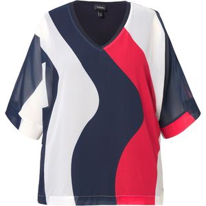 Ulla Popken Tuniek  marine / rood / wit