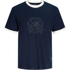 Jack & Jones Junior Shirt 'JORARGOS RINGER'  navy / nachtblauw / wit
