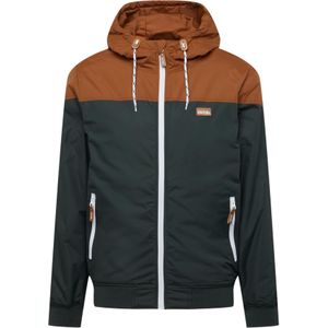 Iriedaily Tussenjas 'Insulaner'  karamel / donkergroen / wit