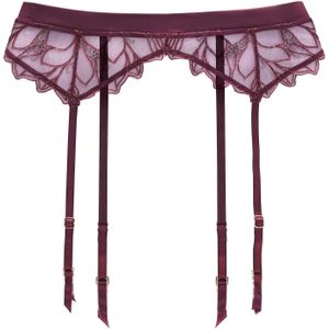 Lascana - Jarretelgordeltje - Bordeauxrood - Licht Transparante Kant - Glinsterende Details