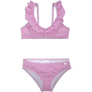 Beugelbikini - Bessenrood/Wit - Polyamide - Zonder Beugels