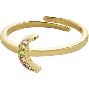Pilgrim Ring 'Lulu'  lichtblauw / goud / lichtgroen / rosa