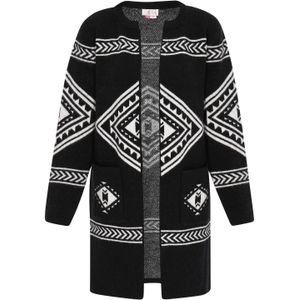 IZIA Gebreid vest  zwart / wit